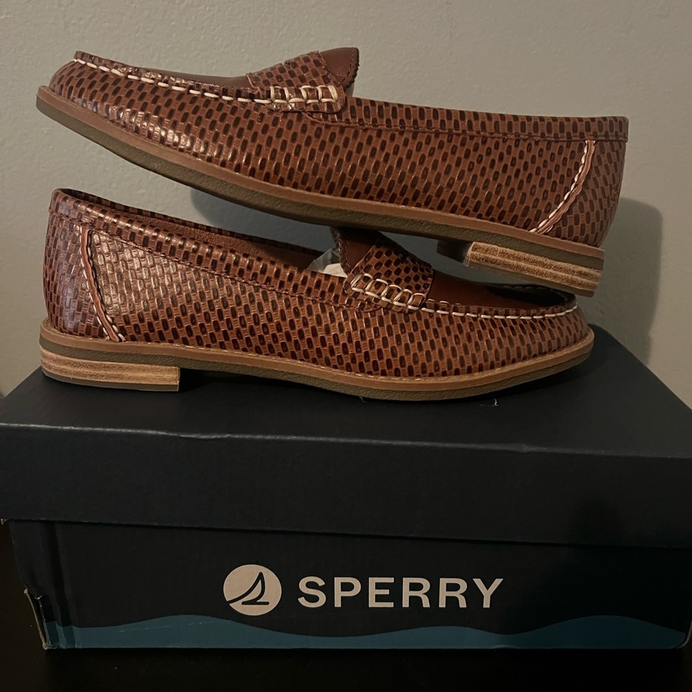 Sperry Textured Tan Loafers for Men